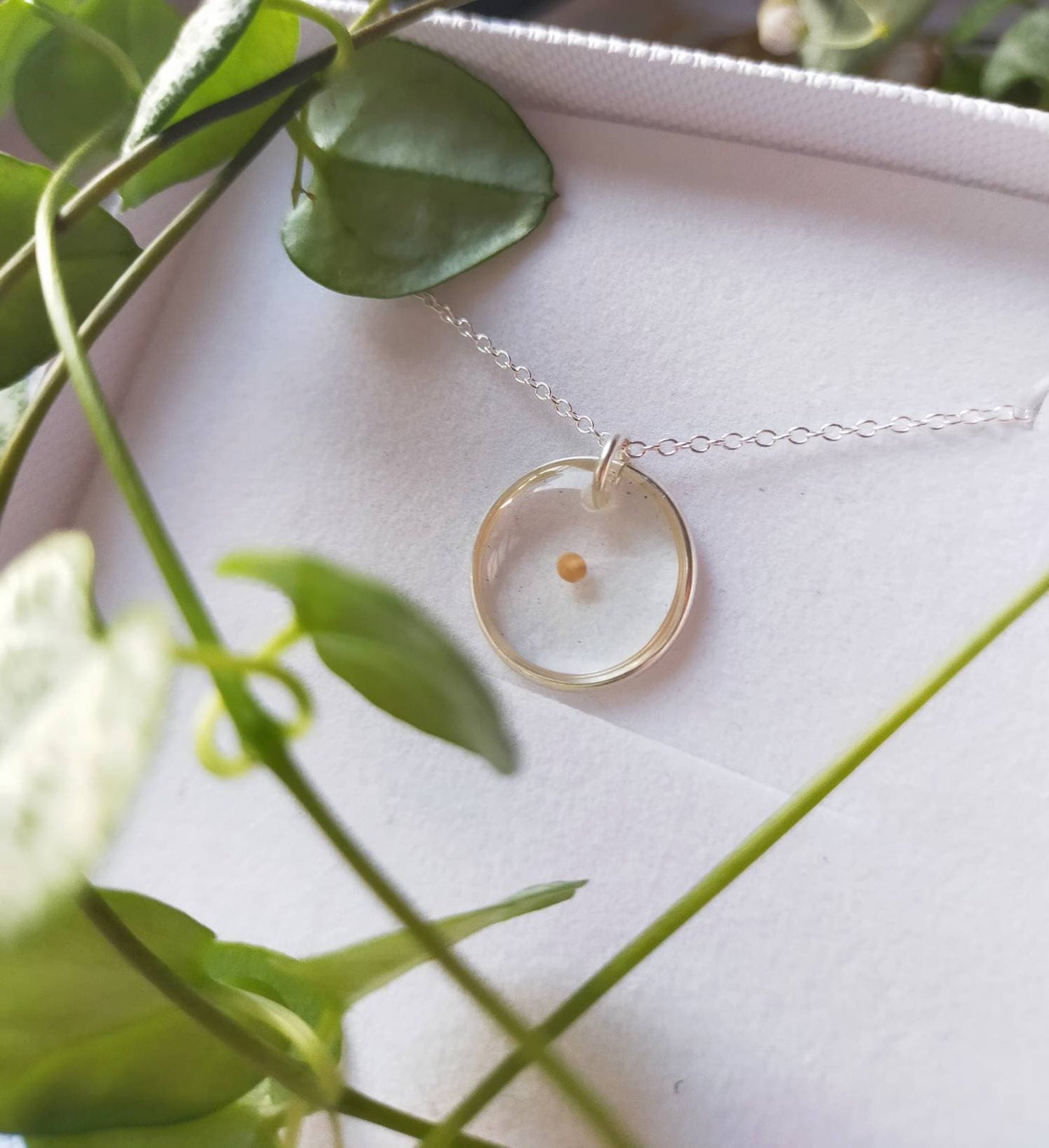 Real Mustard seed faith necklace on 925 silver or silver plated chain. For Faith, Humble beginnings, fertility. Personalised jewellery