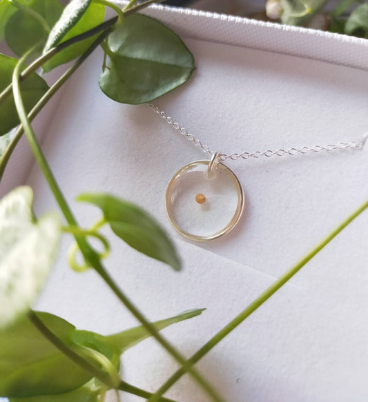 Real Mustard seed faith necklace on 925 silver or silver plated chain. For Faith, Humble beginnings, fertility. Personalised jewellery